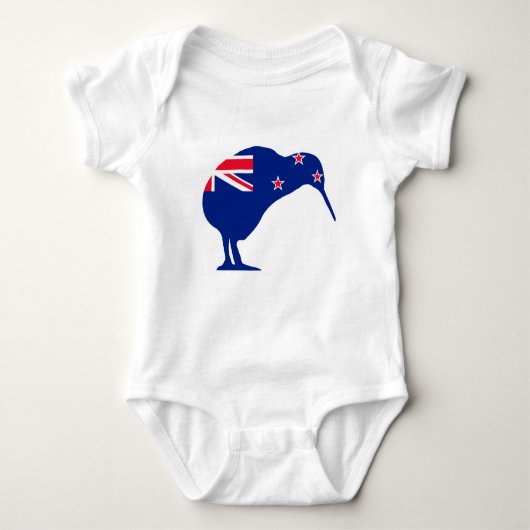 Nieuw-Zeelandse vlag met Kiwi SIlhouette Romper (Voorkant)