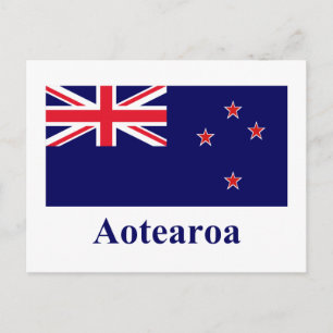 Nieuw-Zeelandse vlag met naam in Maori Briefkaart