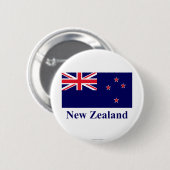 Nieuw-Zeelandse vlag met naam Ronde Button 5,7 Cm (Voorkant /achterkant)