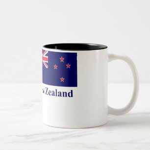 Nieuw-Zeelandse vlag met naam Tweekleurige Koffiemok