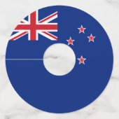 Nieuw-Zeelandse vlag Wijnglaslabel (Voorkant)