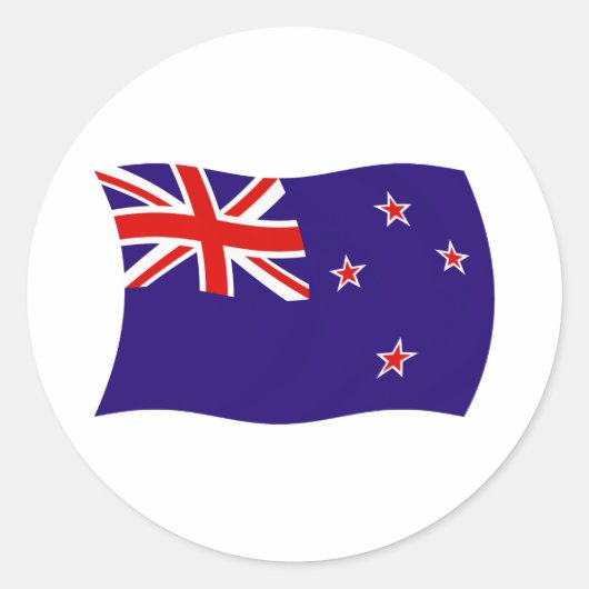 Nieuw-Zeelandse Vlagsticker Ronde Sticker (Voorkant)