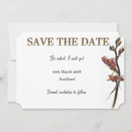 Nieuw-Zeelandse Vlas Bloem Trouwdatum Opslaan Save The Date
