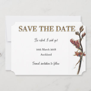 Nieuw-Zeelandse Vlas Bloem Trouwdatum Opslaan Save The Date