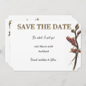 Nieuw-Zeelandse vlasbloem Save the Date (Voorkant / Achterkant)