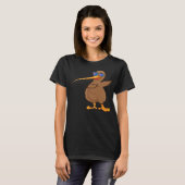 Nieuw-Zeelandse vogellover Dabbing Kiwi Bird Da Da T-shirt (Voorkant volledig)