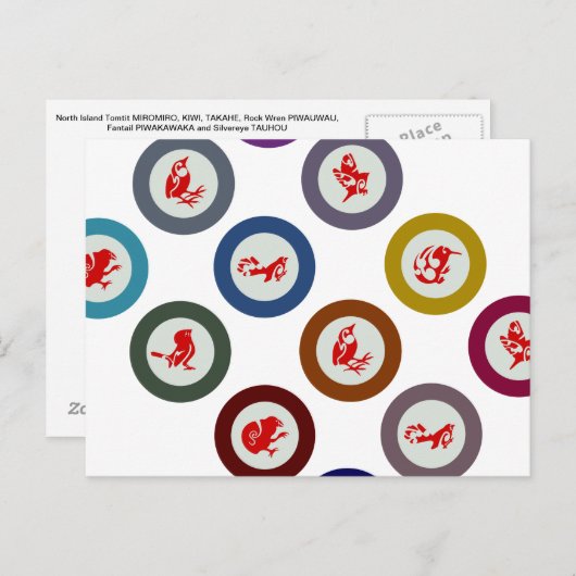 Nieuw-Zeelandse vogels postkaart (Voorkant / Achterkant)