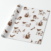 Nieuw-Zeelandse vogelwetenschapspatroon Cadeaupapier (Uitgerold)