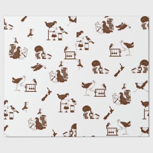 Nieuw-Zeelandse vogelwetenschapspatroon Cadeaupapier (Zoom)