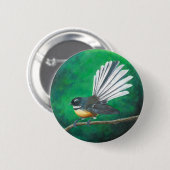 Nieuw-Zeelandse waaierstaart (piwakawaka) - Badge Ronde Button 5,7 Cm (Voorkant /achterkant)