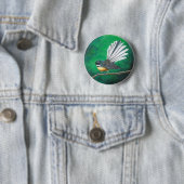 Nieuw-Zeelandse waaierstaart (piwakawaka) - Badge Ronde Button 5,7 Cm (In situ)