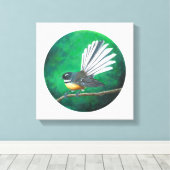 Nieuw-Zeelandse waaierstaart (piwakawaka) - Canvas (Insitu (Houten vloer))