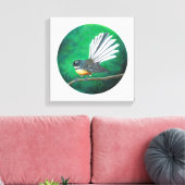 Nieuw-Zeelandse waaierstaart (piwakawaka) - Canvas (Insitu (Woonkamer))