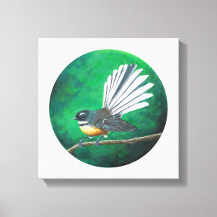 Nieuw-Zeelandse waaierstaart (piwakawaka) - Canvas Afdruk
