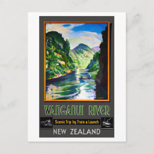 Nieuw-Zeelandse Wanganui, herstelde Vintage Poster Briefkaart