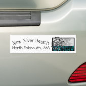 Nieuw zilver Beach blauw Bumpersticker (Op auto)