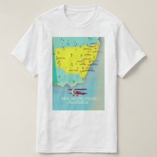 Nieuw Zuid-Wales Australië kaart T-shirt