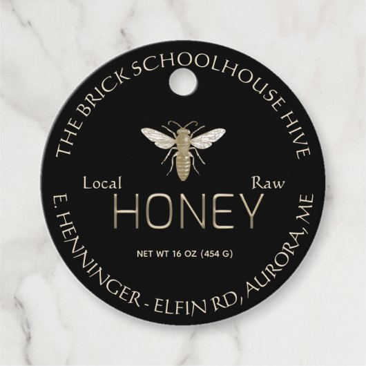 NIEUW Zwart Goud Honing Voeding Feiten Label Queen (Voorkant)