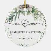 Nieuwbruidsnamen Mr. Christmas Keramisch Ornament (Achterkant)