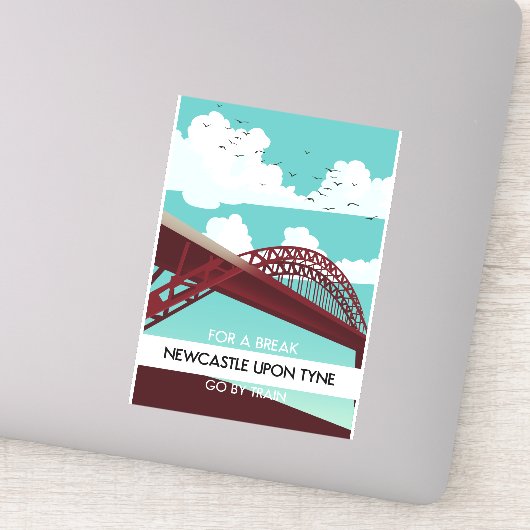 Nieuwcastle upon Tyne-brugposter. Sticker (Detail)