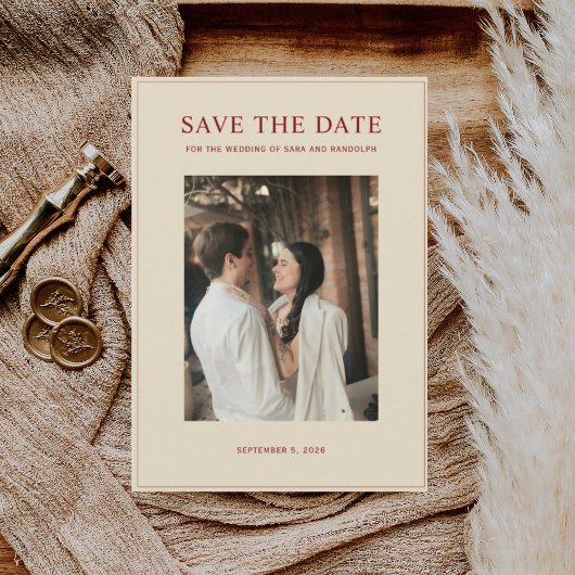 Nieuwe 2026 minimalistische foto save the date