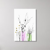 Nieuwe 2 bloemen vase Stretted Canvas Print (Voorkant)