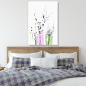 Nieuwe 2 bloemen vase Stretted Canvas Print (Insitu (Slaapkamer))
