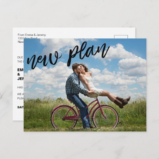 Nieuwe aangepaste fotobruiloft briefkaart (Voorkant / Achterkant)