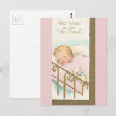  "nieuwe aankomst"-Baby Briefkaart (Voorkant / Achterkant)