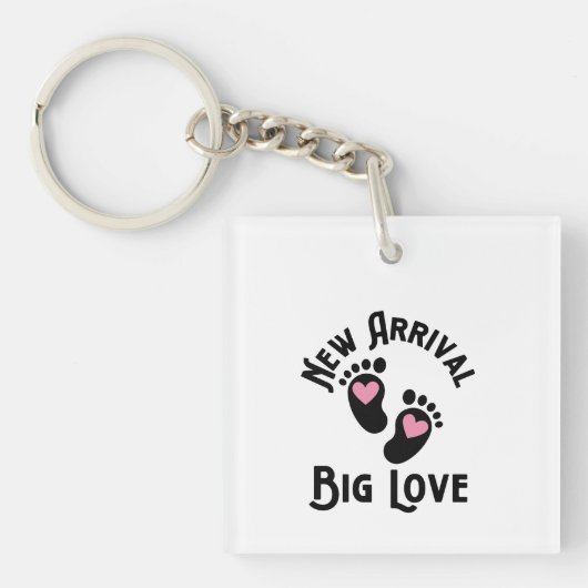 Nieuwe aankomst, grote liefde. sleutelhanger (Voorkant)