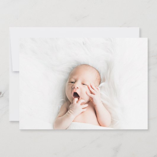 Nieuwe aankomst van het moderne vliegtuig Baby Boy Aankondiging (Achterkant)