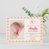 Nieuwe aankondiging van een meisje/bedankt kaart (Staand voorkant)