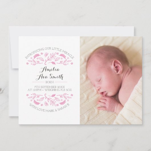 Nieuwe aankondiging van een meisje voor baby's/bed (Voorkant)