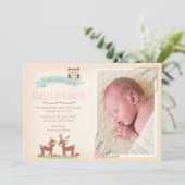 Nieuwe aankondiging van een meisje voor baby's/bed (Staand voorkant)