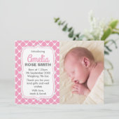 Nieuwe aankondiging van een meisje voor baby's/bed (Staand voorkant)