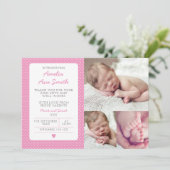 Nieuwe aankondiging van een meisje voor baby's/bed (Staand voorkant)