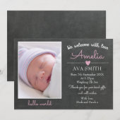 Nieuwe aankondiging van een meisje voor baby's/bed (Voorkant / Achterkant)