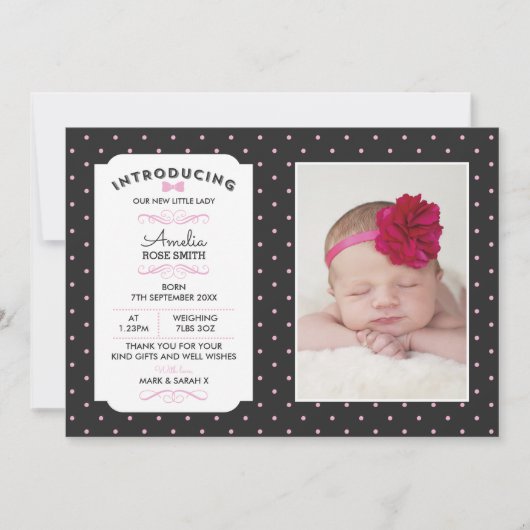 Nieuwe aankondiging van een meisje voor baby's/bed (Voorkant)