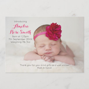 Nieuwe aankondiging van een meisje voor baby's/bed