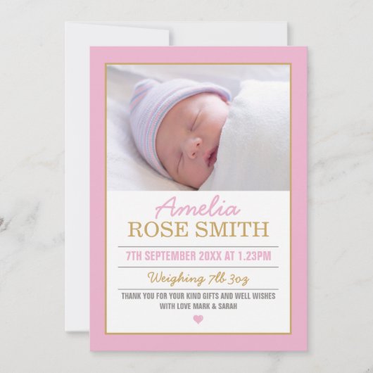 Nieuwe aankondiging van een meisje voor baby's/bed (Voorkant)