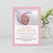 Nieuwe aankondiging van een meisje voor baby's/bed (Staand voorkant)