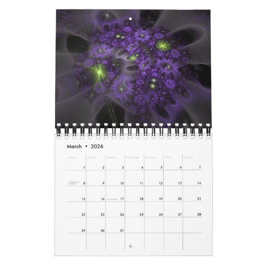 Nieuwe Abstracte fractale kunst Kalender (Mar 2026)