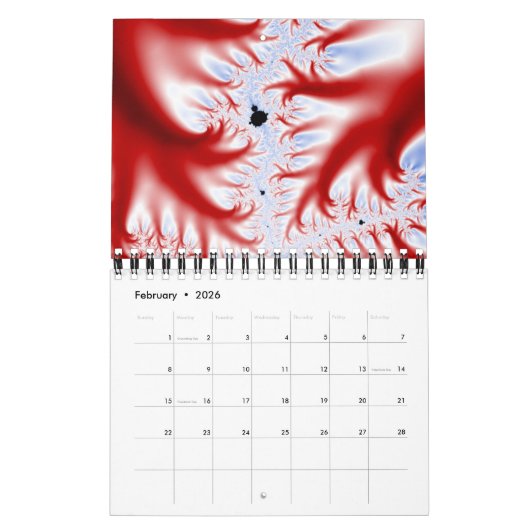 Nieuwe Abstracte fractale kunst Kalender (Feb 2026)