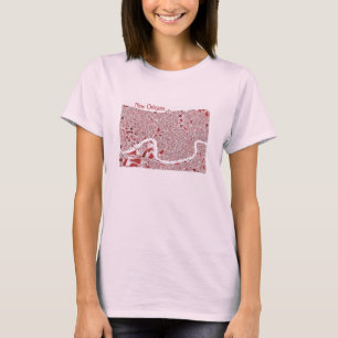 Nieuwe Abstracte kaart van Orleans T-shirt