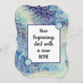 Nieuwe abstracte uitnodiging voor thuisblauw (Voorkant / Achterkant)