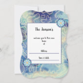 Nieuwe abstracte uitnodiging voor thuisblauw (Achterkant)