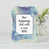 Nieuwe abstracte uitnodiging voor thuisblauw (Staand voorkant)