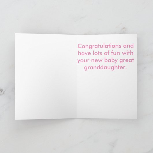 Nieuwe achterkleindochter giraffe kaart (Binnen)