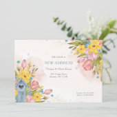 Nieuwe adres bloemen aankondiging (Staand voorkant)