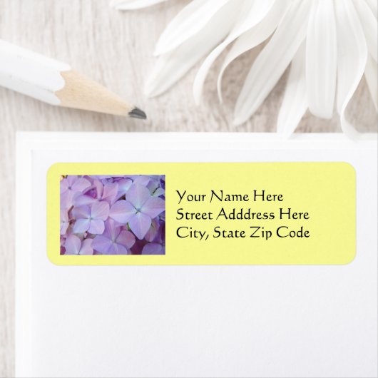 Nieuwe Adres Labels aangepast Floral Hydrangeas (Insitu)